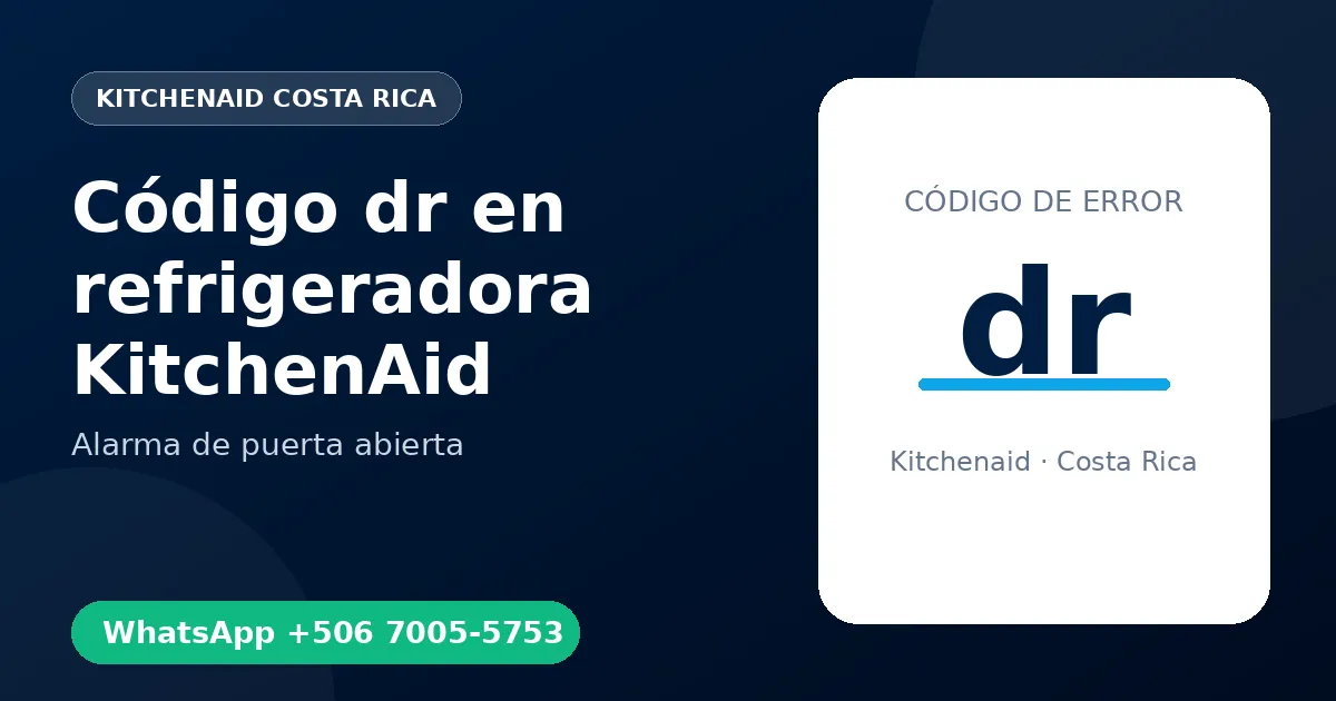 Código dr en refrigeradora KitchenAid
