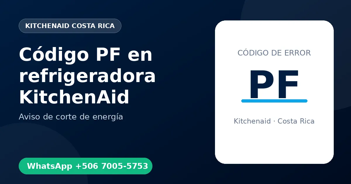 Código PF en refrigeradora KitchenAid