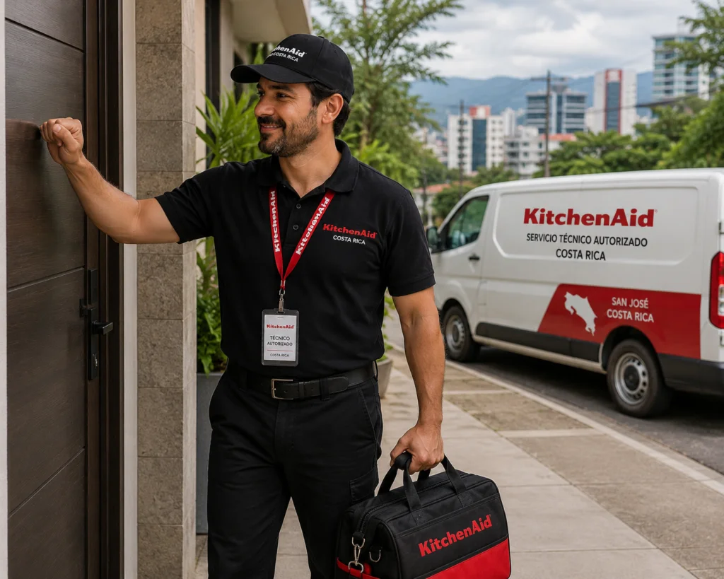 Técnico KitchenAid llegando a un domicilio en San José, Costa Rica
